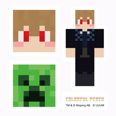 マイクラサンプル_カラフルピーチステッカー05