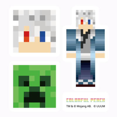 マイクラサンプル_カラフルピーチステッカー08
