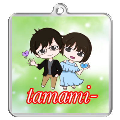 【たまみー】正方形キーホルダー【6cm/ナスカン】