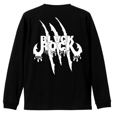 BLACK ROCK 爪爪爪痕 ロングTシャツ 黒白