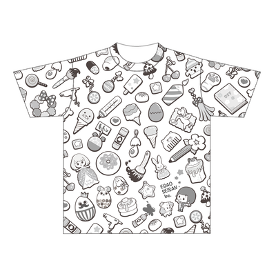 こうじょうちょーのゆめごこちTシャツ【モノクロ】  Designed by やまもとしんじ（Mサイズ/ドライTシャツ/前面のみ印刷）