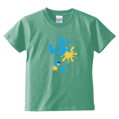 ばしゃTブルー(キッズTシャツ)