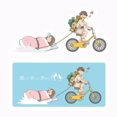 とったびサンプル_フリーカットステッカーB