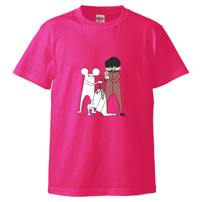 【はじめまして松尾です】ニワトリを食べようとしてるTシャツ