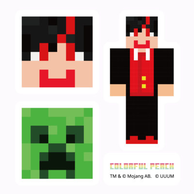 マイクラサンプル_カラフルピーチステッカー04
