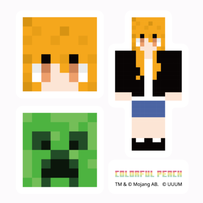 マイクラサンプル_カラフルピーチステッカー10