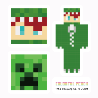 マイクラサンプル_カラフルピーチステッカー01