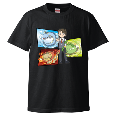 【かつまたん】Tシャツ B（ブラック）