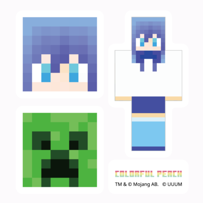 マイクラサンプル_カラフルピーチステッカー12