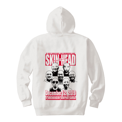 【松竹芸能】SKIN-HEAD フーデッドパーカー（ホワイト）