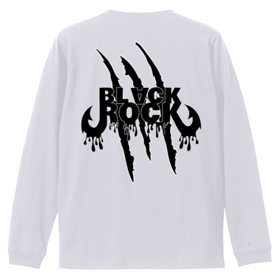 BLACK ROCK 爪爪爪痕 ロングTシャツ 白黒