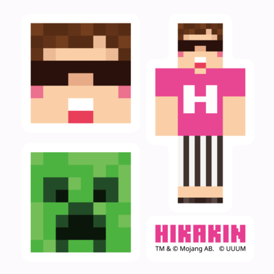 HIKAKIN マインクラフトサンプル フリーカットステッカー【色味調整後】