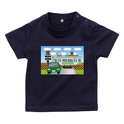 踏切電車 ベビーTシャツ