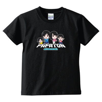PAPATONオリジナルキャラクターキッズTシャツ (ブラック)