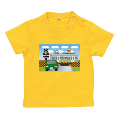 踏切電車 ベビーTシャツ