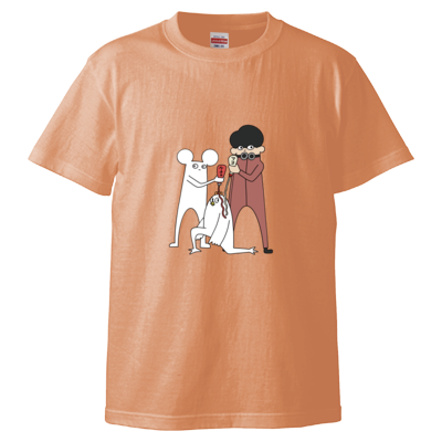 【はじめまして松尾です】ニワトリを食べようとしてるTシャツ