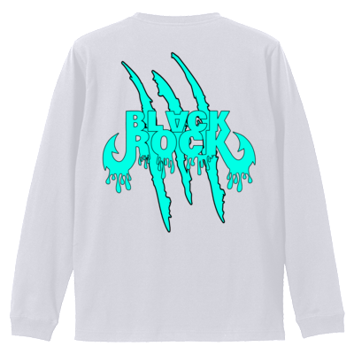 BLACK ROCK 爪爪爪痕 ロングTシャツ 白ブルウ