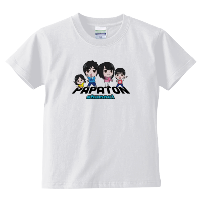PAPATONオリジナルキャラクターキッズTシャツ (ホワイト)