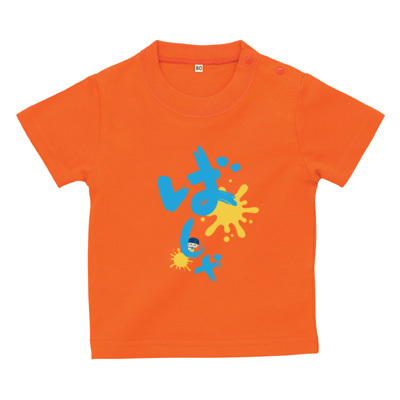 ばしゃTブルー(ベビーTシャツ)
