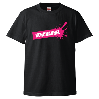 KENCHANNEL splash_pink&amp;w（5.6オンス ハイクオリティー Ｔシャツ）